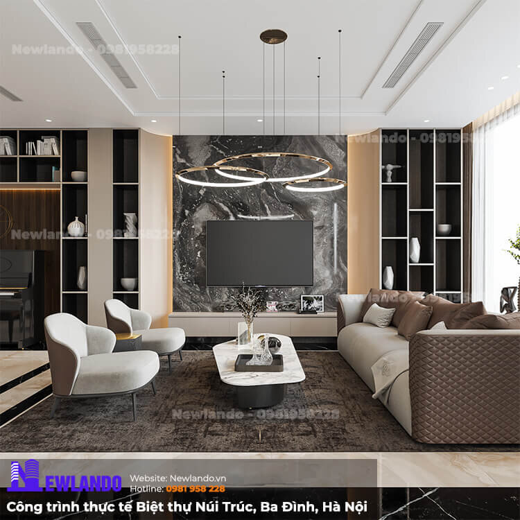 Đá Marble sử dụng lát sàn và ốp tường trang trí phòng khách
