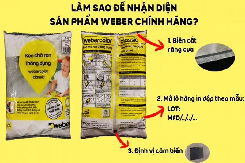Cách nhận biết keo chà ron Weber chính hãng