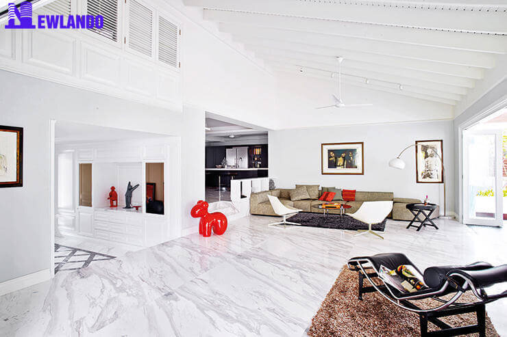 Đá Marble trắng vân mây ốp lát đón đầu mọi xu hướng