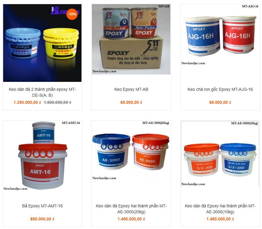 Các sản phẩm keo chít gạch đá nổi bật từ thương hiệu Epoxy