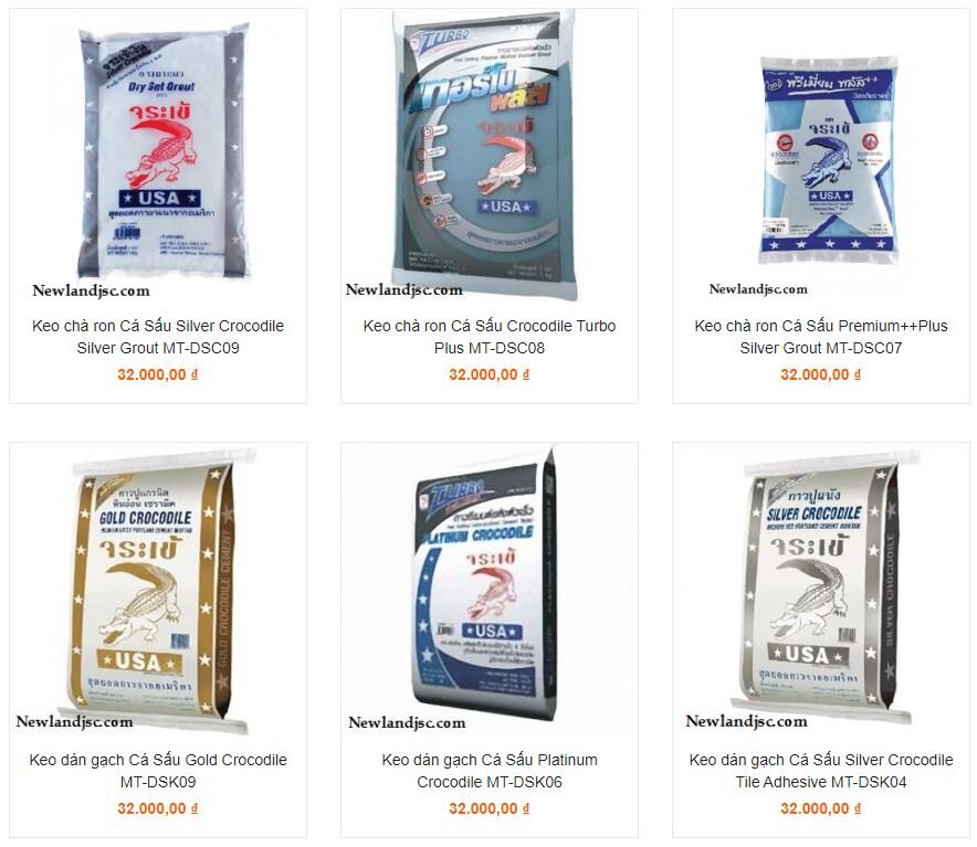 keo dán gạch Cá Sấu được phân phối tại Newlando