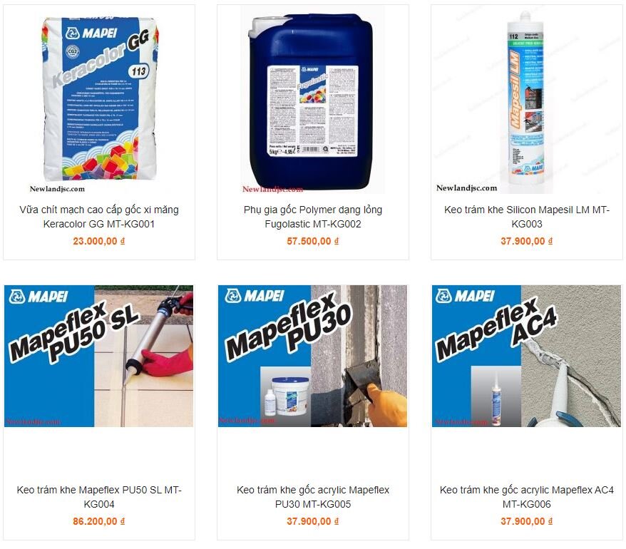 Các dòng sản phẩm đa dạng của thương hiệu keo dán chít gạch Mapei