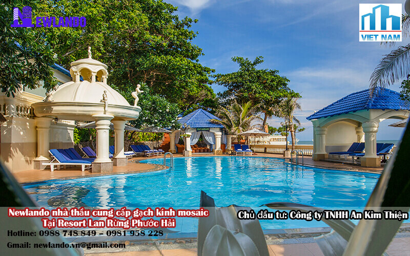 Newlando nhà thầu cung cấp gạch kính mosaic tại Resort Lan Rừng Phước Hải